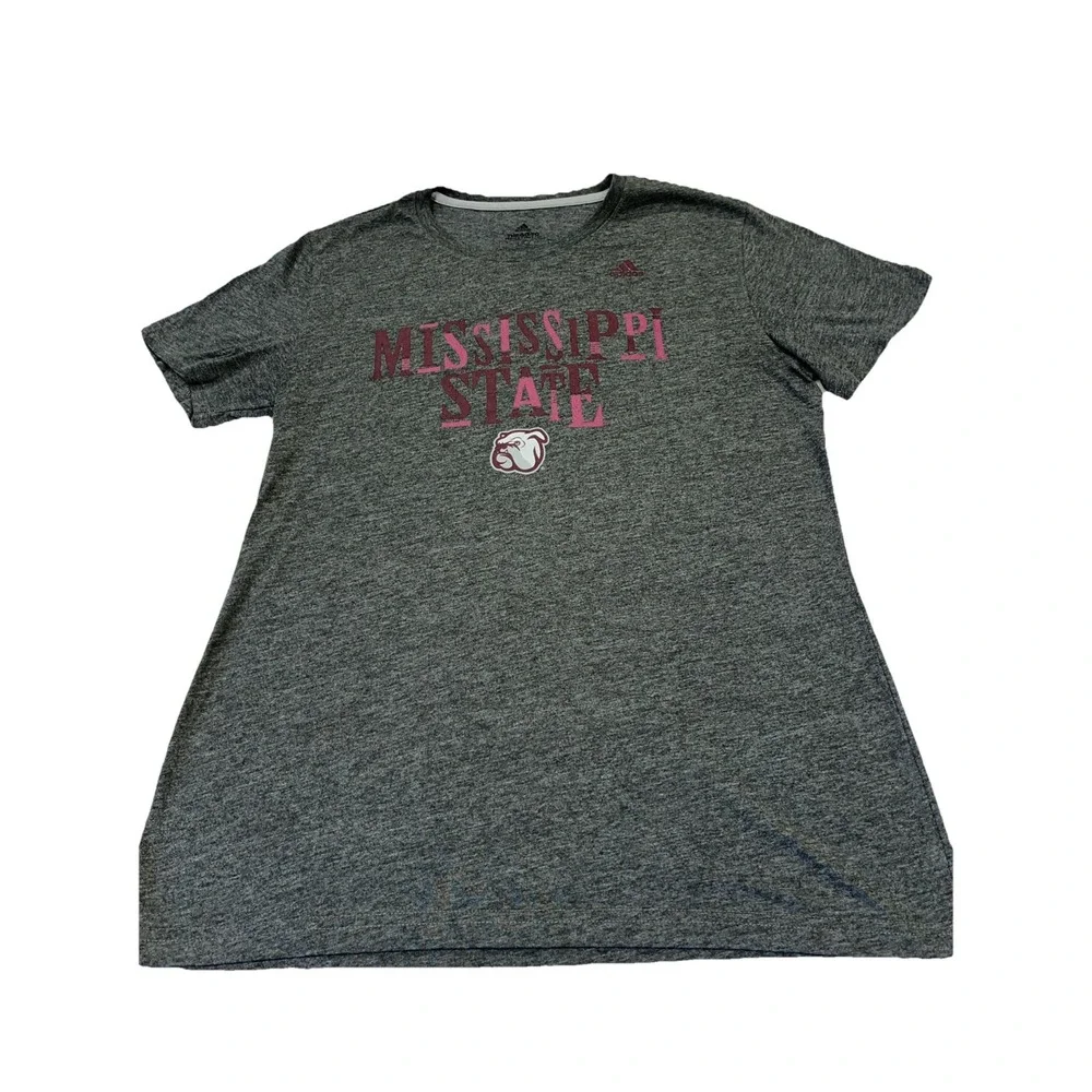 Adidas The Go-to Tee Large Gray Mississippi‎ State Bulldogs Shirt